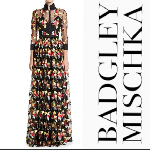 Badgley Mischka Dresses & Skirts - New! Badgley Mischka floral embroidered gown